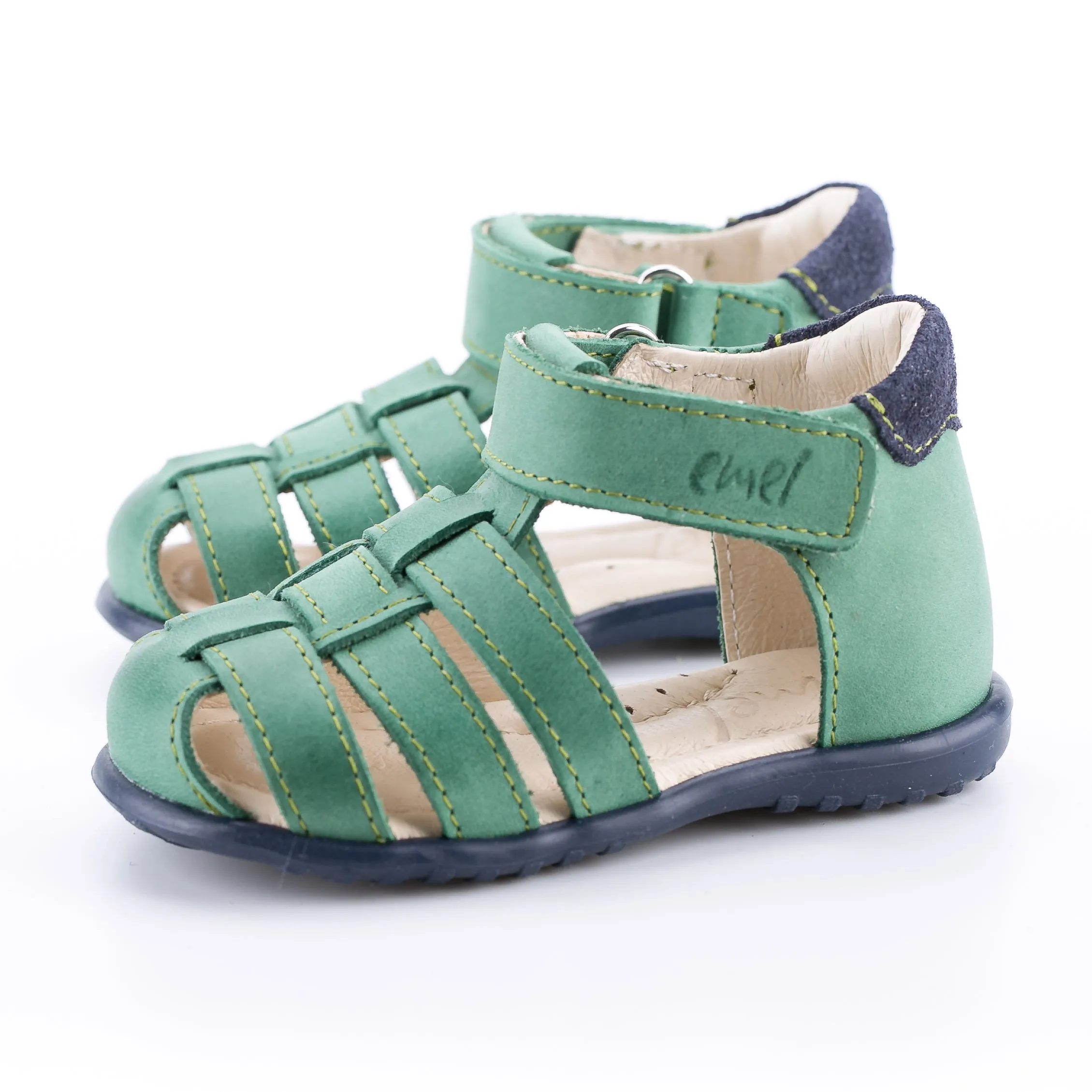 (1078-6) Emel green closed sandals