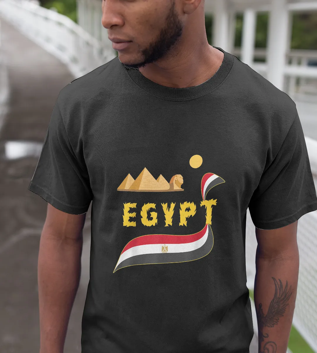 1sttheworld T-Shirt - Flag Of Egypt T-Shirt Black A35