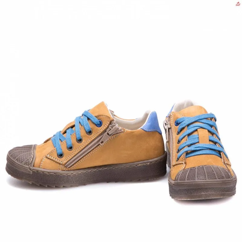 (2627A-17 / 2628A-17) Low Bumper Trainers Mustard Blue with Zipper