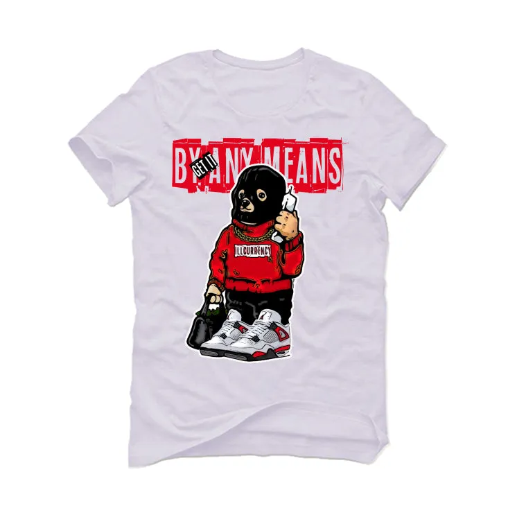 Air Jordan 4 "Red Cement" White T-Shirt (Get it by any means)