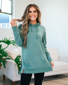 Ampersand Ave Sideslit Hoodie - Chive FINAL SALE