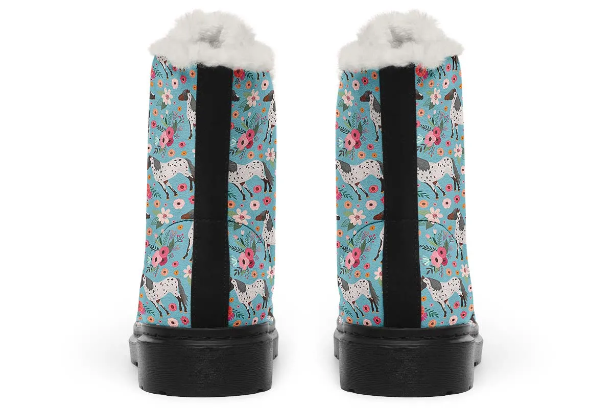 Appaloosa Horse Flower Winter Boots