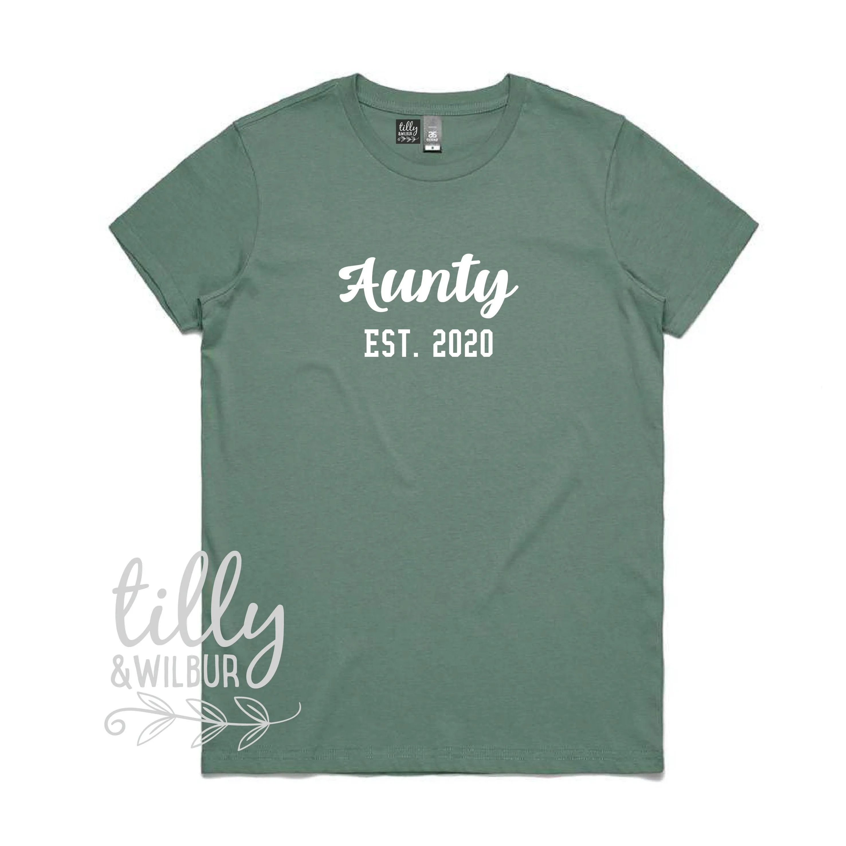 Aunty Est. T-Shirt, Personalised Pregnancy Announcement Shirt, I'm Going To Be An Aunty, Baby Shower Gift, Women's Clothing, Aunty, Auntie