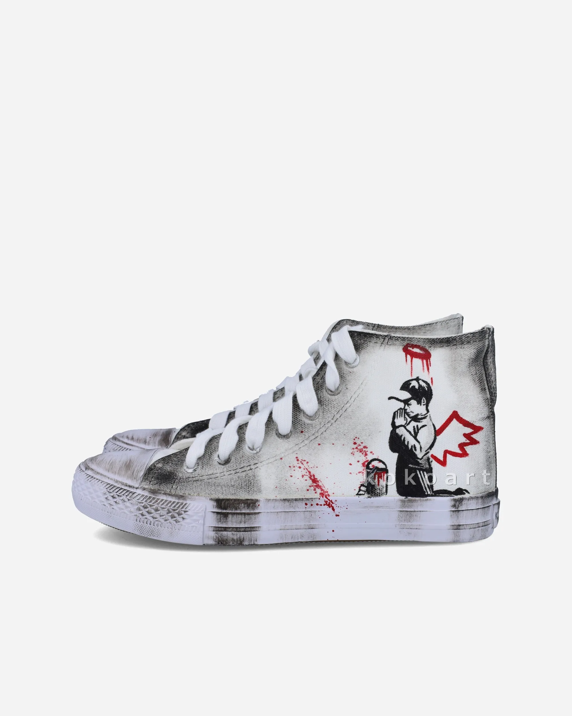 Banksy Hand Painted Shoes