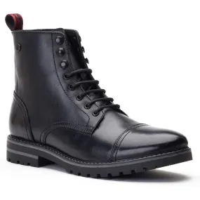 Base London Sparrow Waxy Mens Leather Lace-Up Combat Boots - Durable and Stylish Footwear for Adventurous Souls