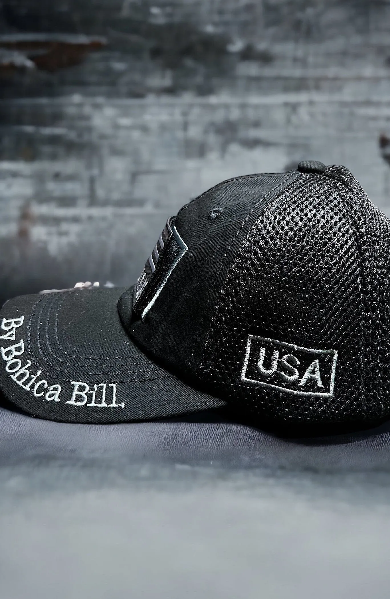 Black USA Mesh Dilligaf Hat