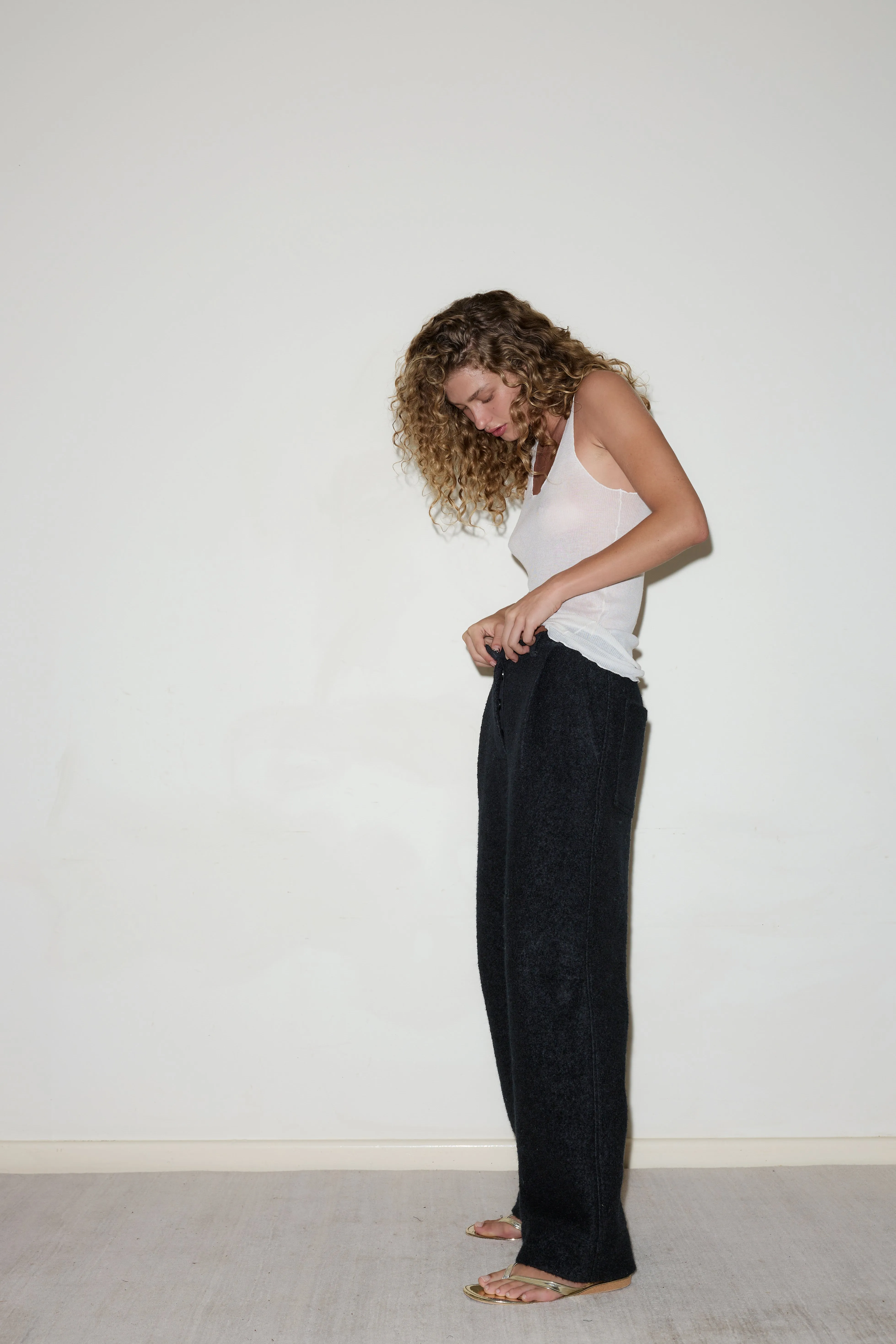 Boiled Wool Pant - Black