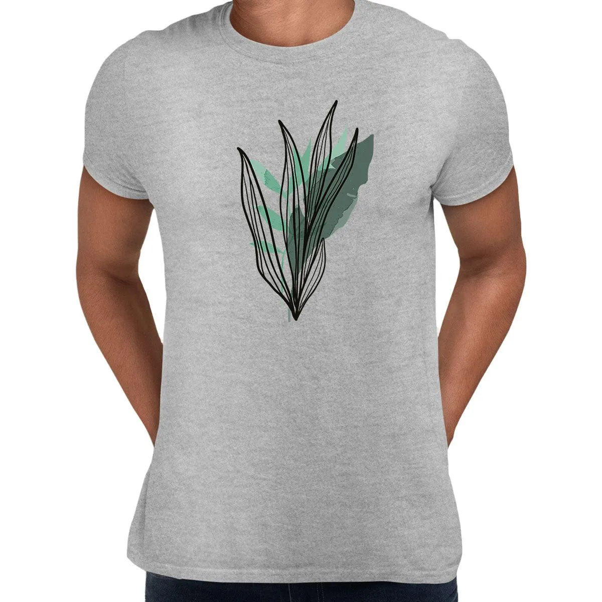 Botanical Wild Leaf Design T-Shirt Colorful Art Print Plant Women Kids Unisex T-shirt