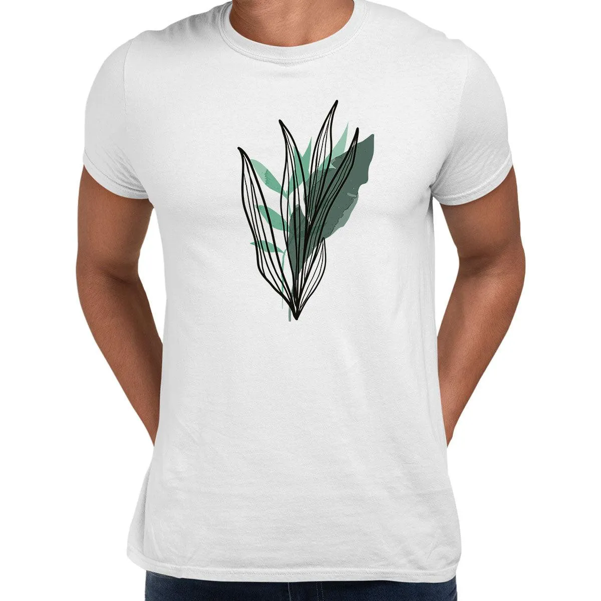 Botanical Wild Leaf Design T-Shirt Colorful Art Print Plant Women Kids Unisex T-shirt