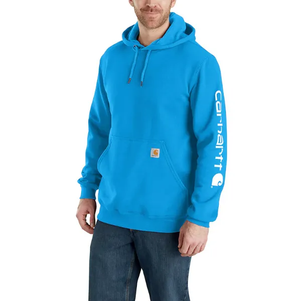 Carhartt Midweight Sleeve Logo Hoodie - Blue Glow