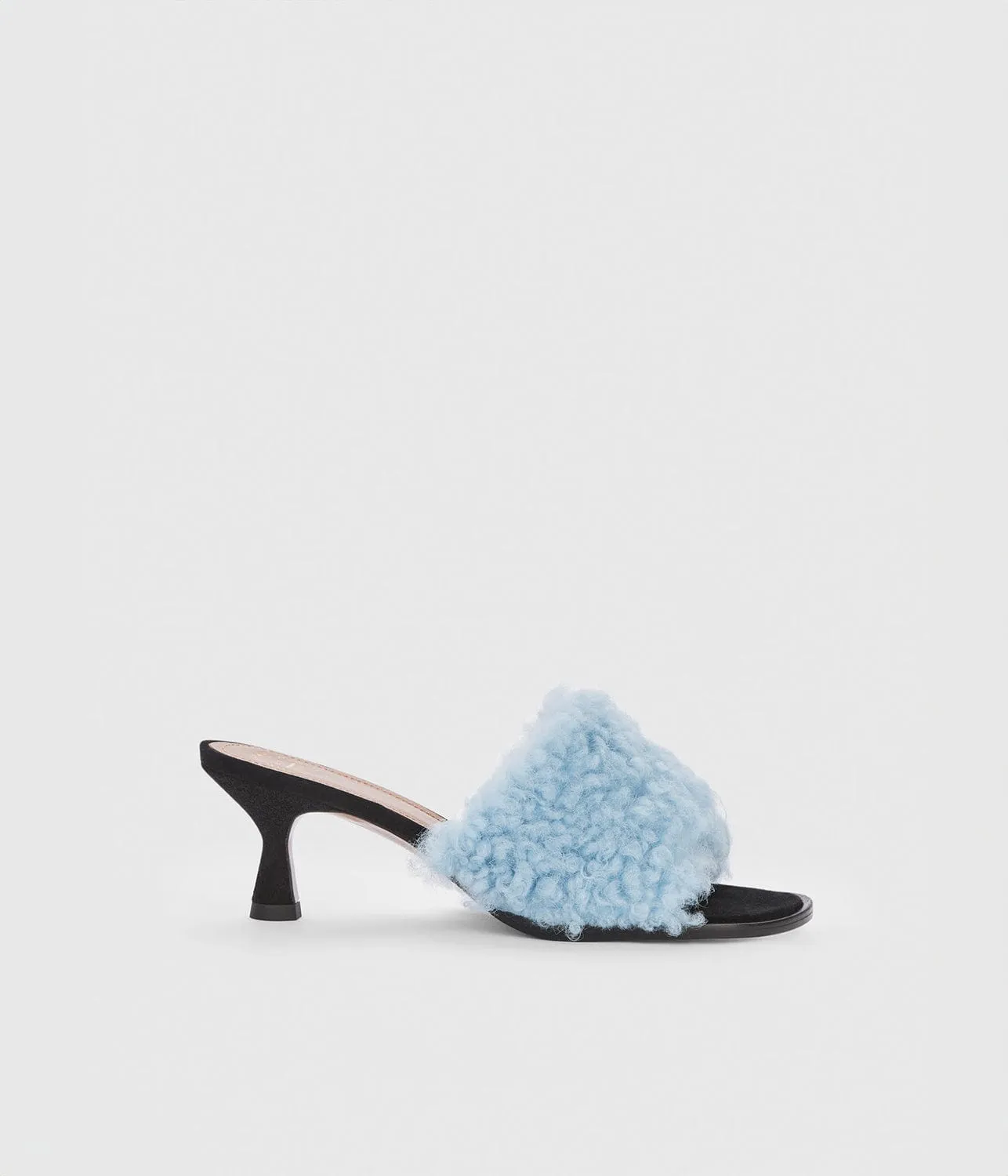 Cesano Mule - Luxurious Blue Shearling Slip-On Slippers for Ultimate Comfort