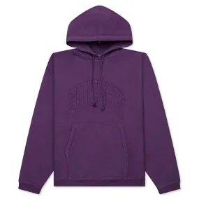 Embroidered Relaxed Hoodie - Purple