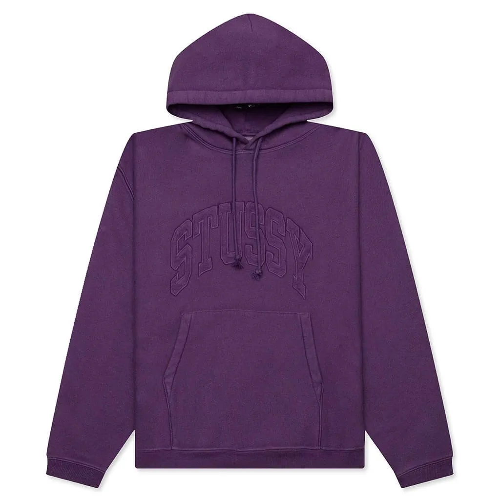 Embroidered Relaxed Hoodie - Purple