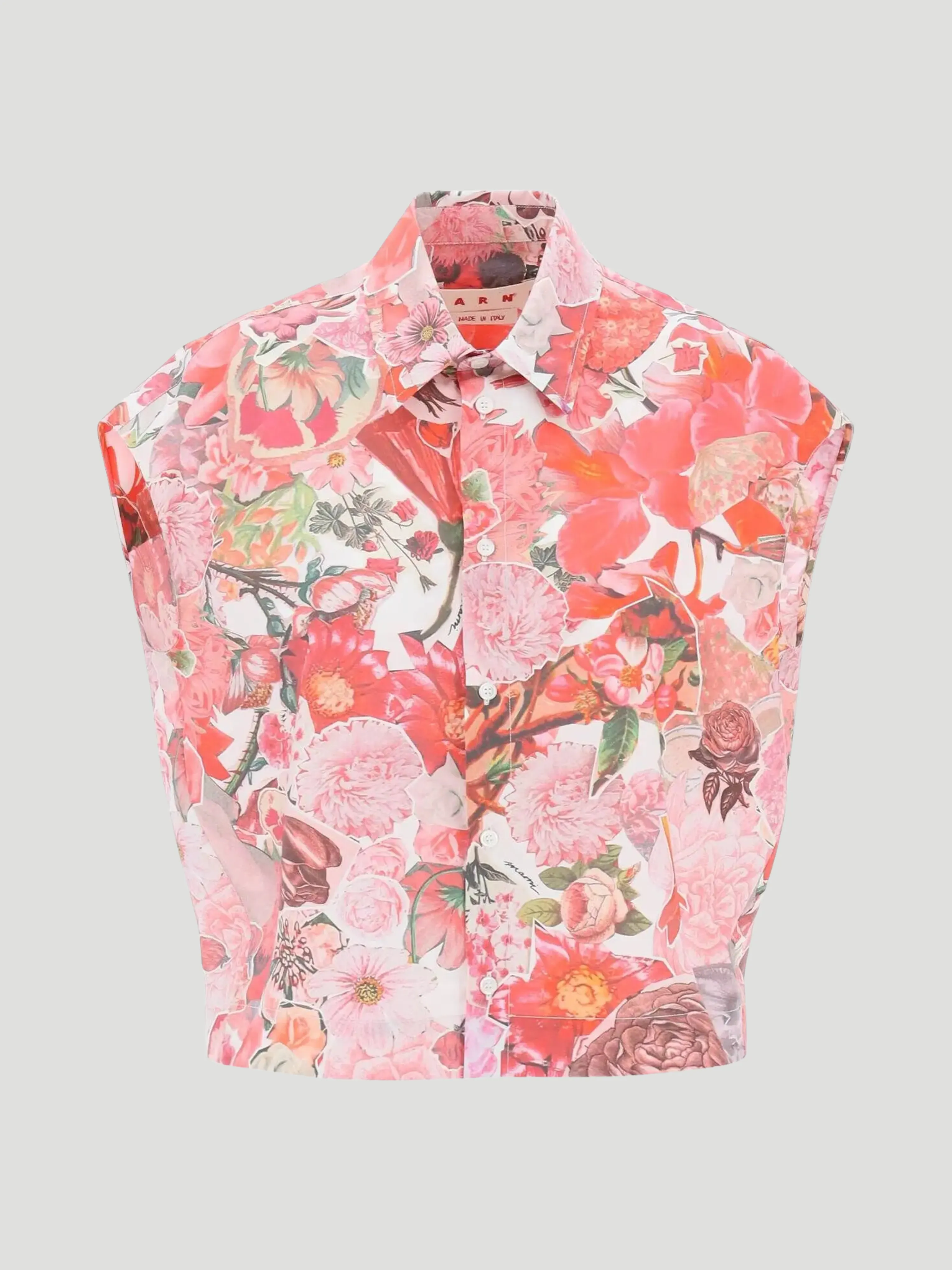 Floral Cotton Poplin Sleeveless Shirt