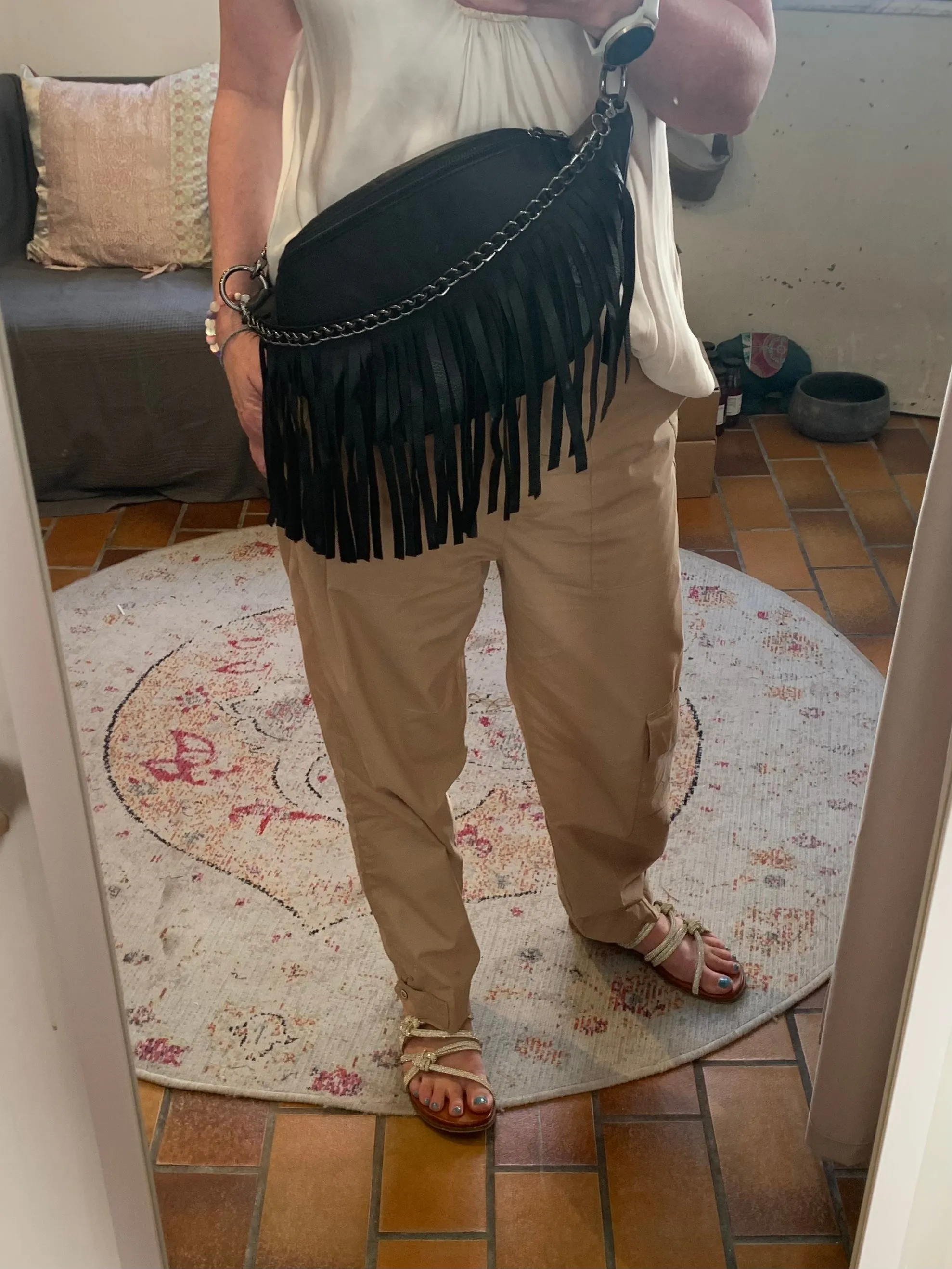 Frigga Fringe Bumbag by Tim & Simonsen - Stylish Boho Chic Crossbody Bag with Adjustable Strap and Eye-Catching Tassels