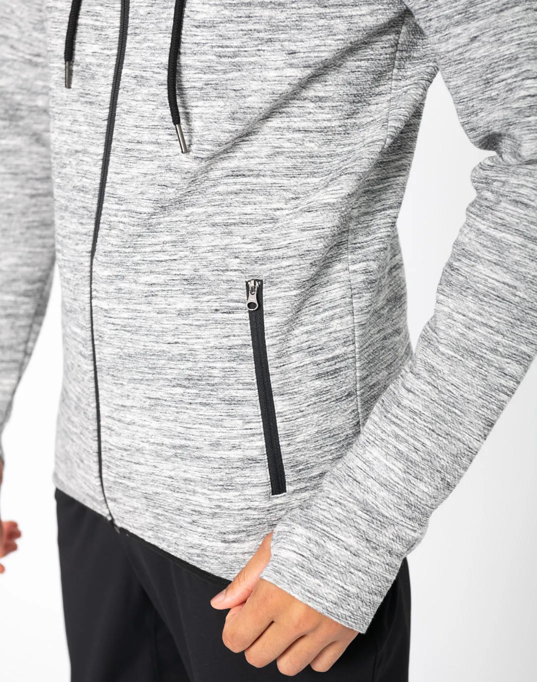 Gym Coffee Fleck Hoodie (Mens) - Grey