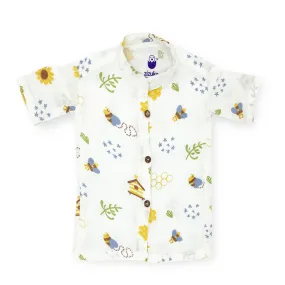 Half Sleeve Shirt For Toddler -100% Organic Muslin Cotton HoneyBee