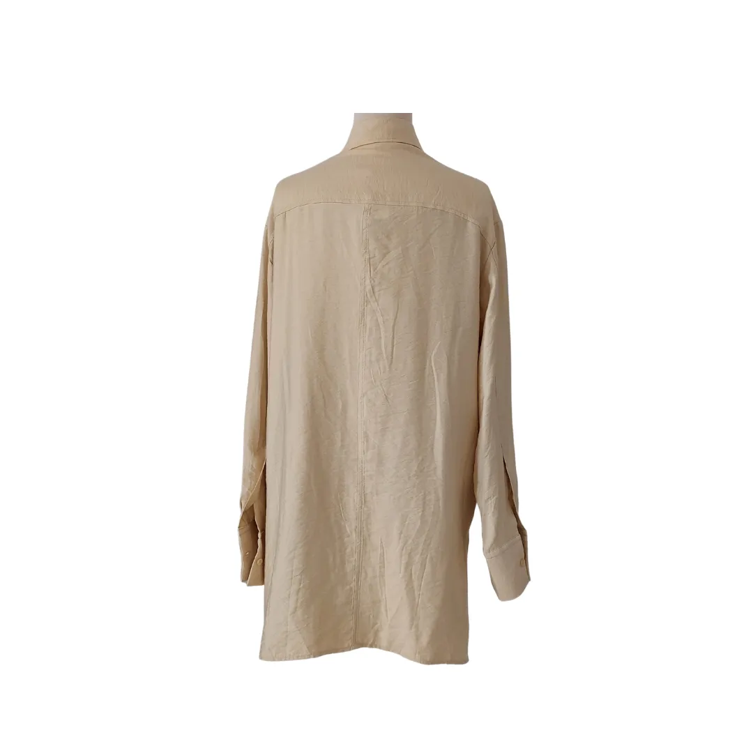 H&M Beige Collared Long Shirt | Brand New |