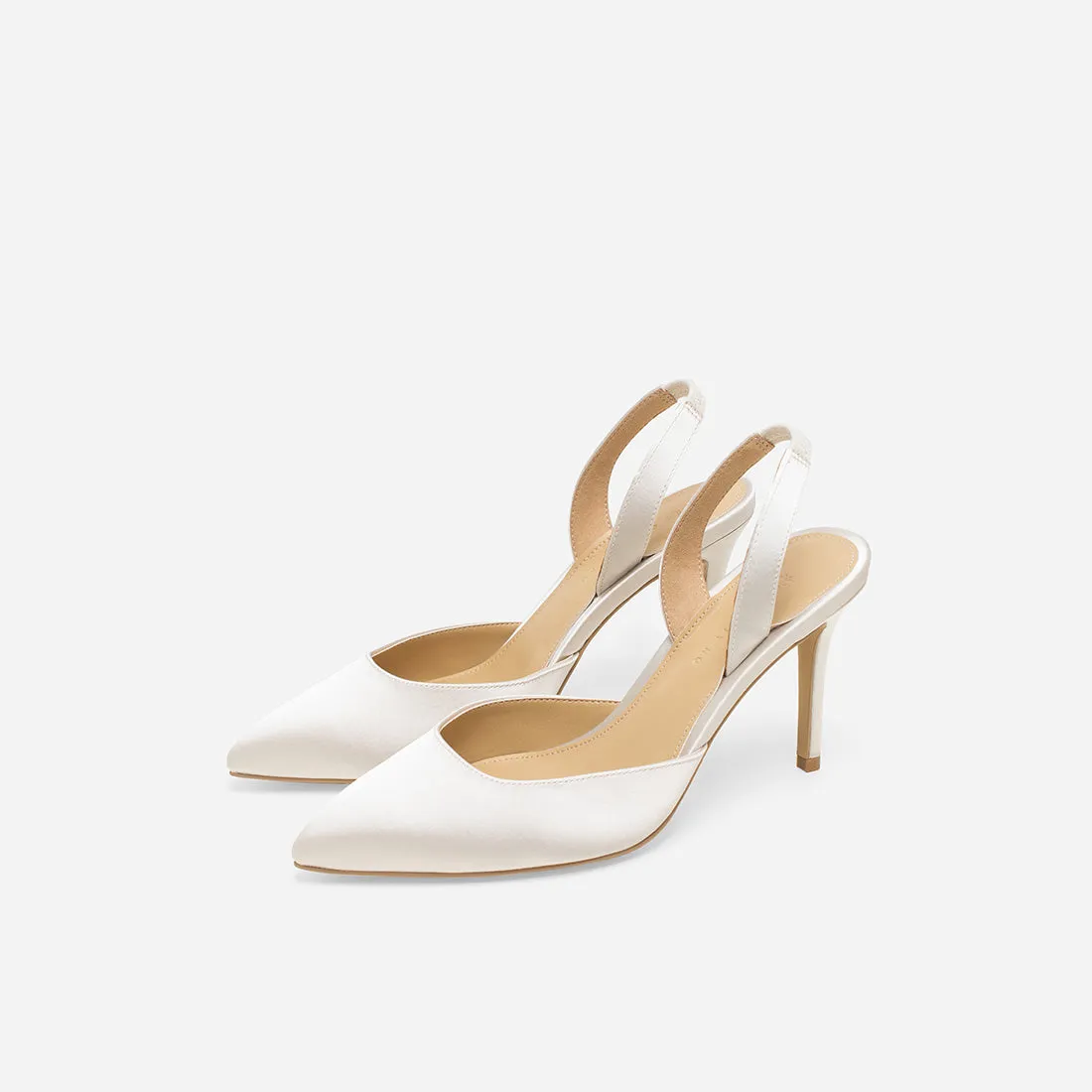 Hebe Satin Slingback Pumps