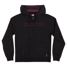 Independent Bar Stitch Zip Hooded Midweight Sweatshirt Black