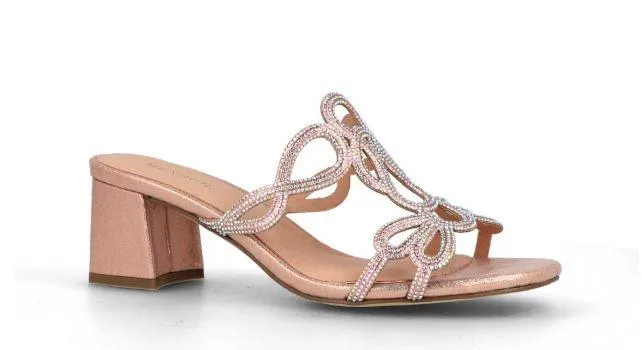 MENBUR Rosegold Shimmer embellished mule