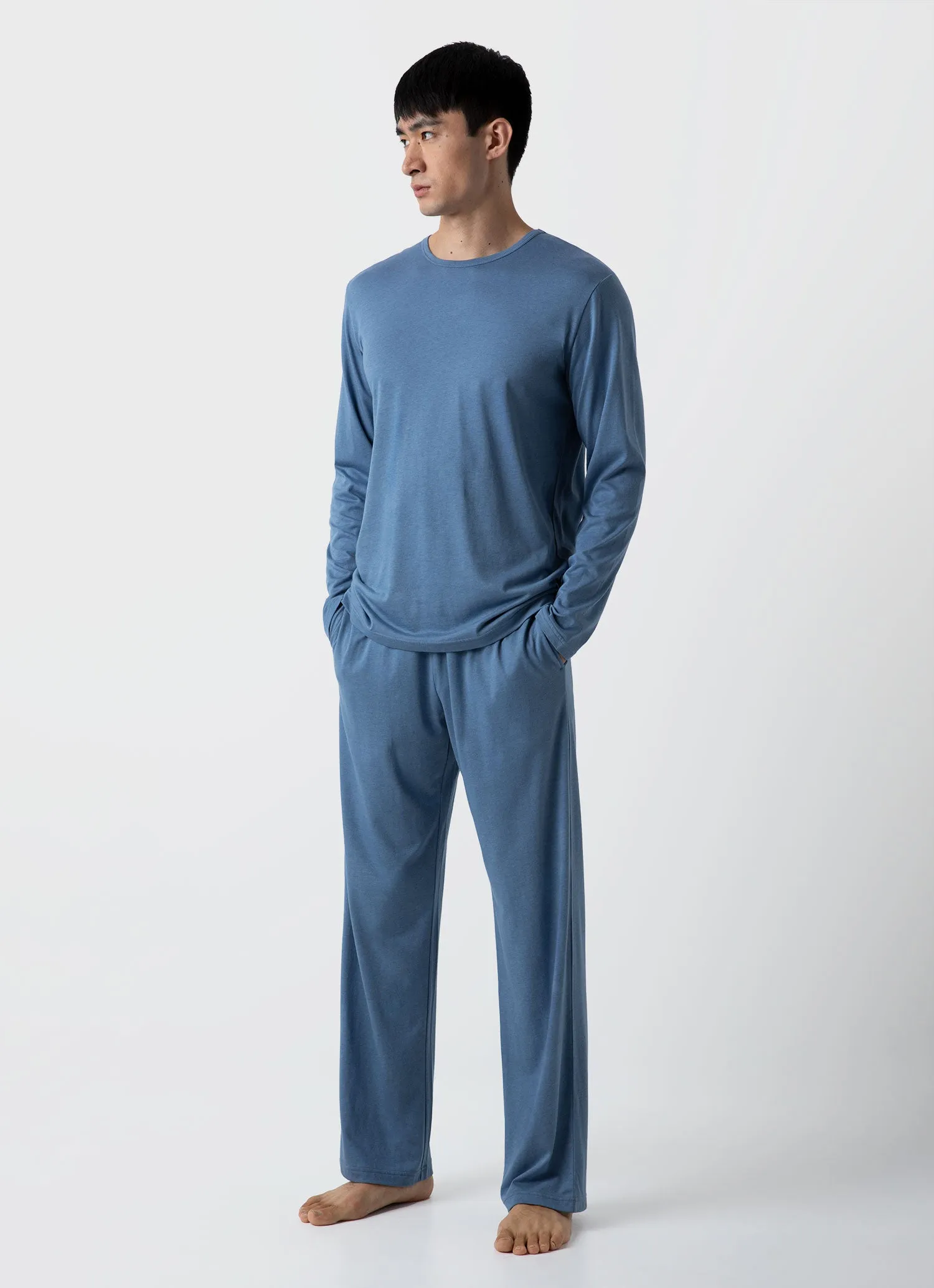 Men's Cotton Modal Lounge Pant in Bluestone