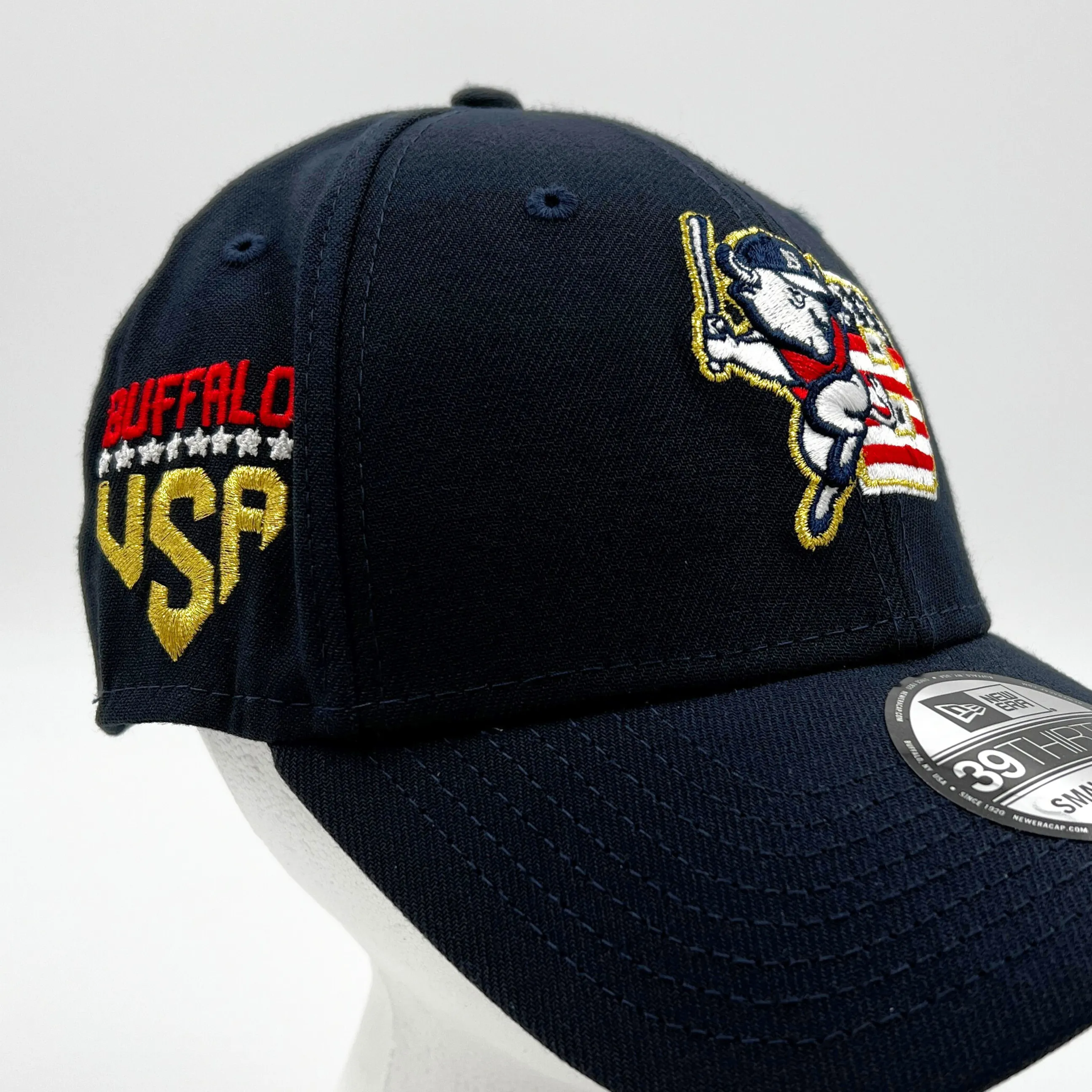 New Era Buffalo Bisons Stars & Stripes Navy Stretch Fit Hat