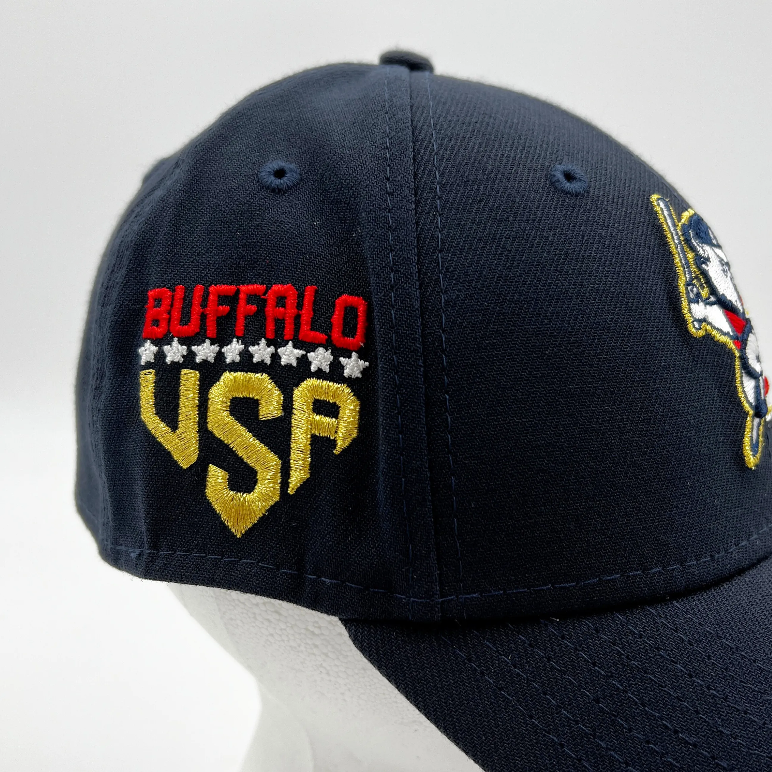 New Era Buffalo Bisons Stars & Stripes Navy Stretch Fit Hat