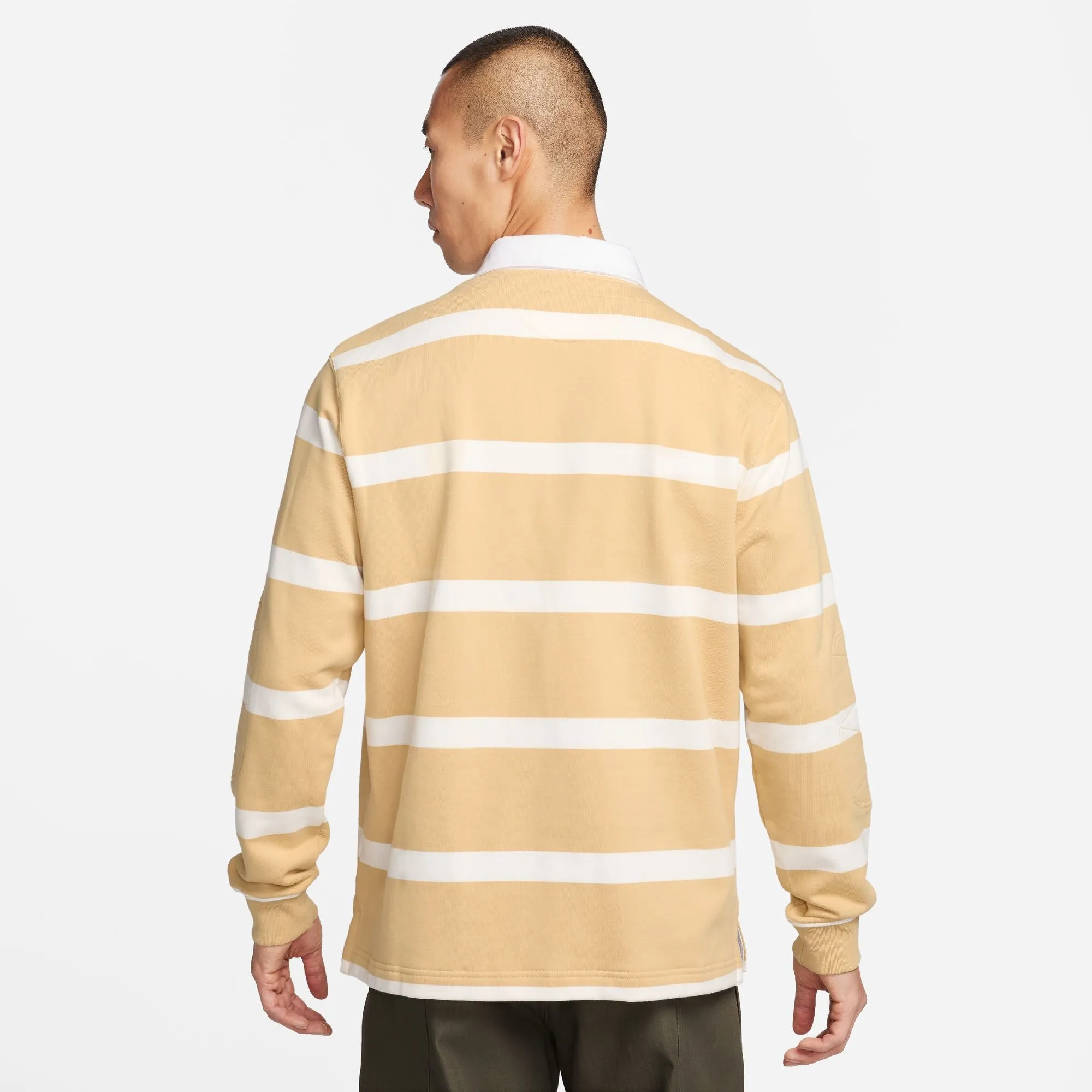 Nike Striped Heavyweight Rugby Shirt (Sesame/White)