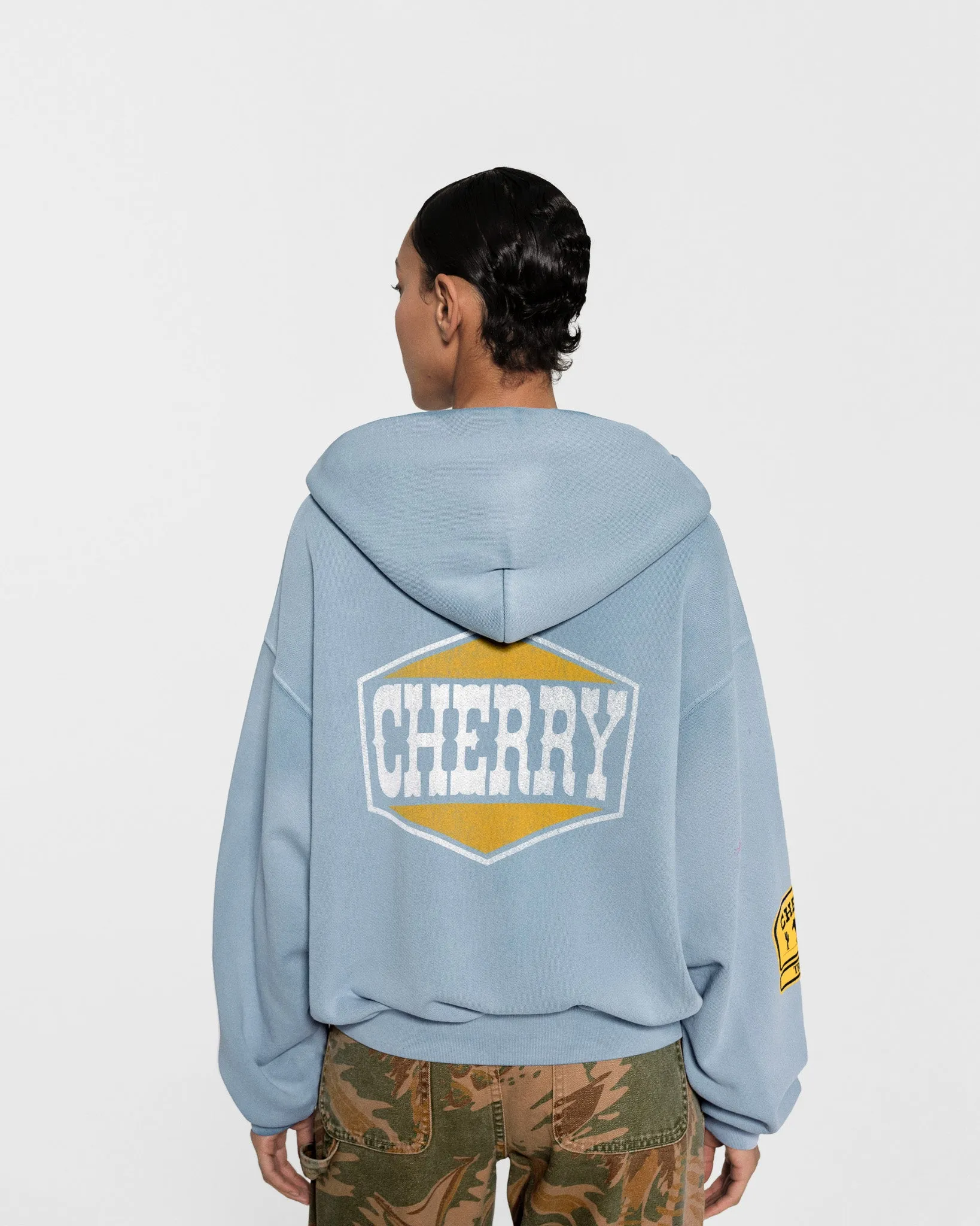 Off Road Zip-Up Hoodie (Dusty Blue)