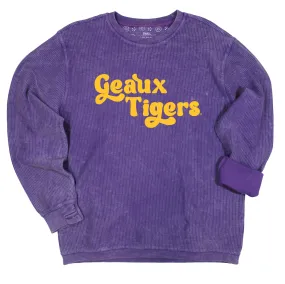 Pep Rally Crewneck Corded Fleece in Louisiana State University