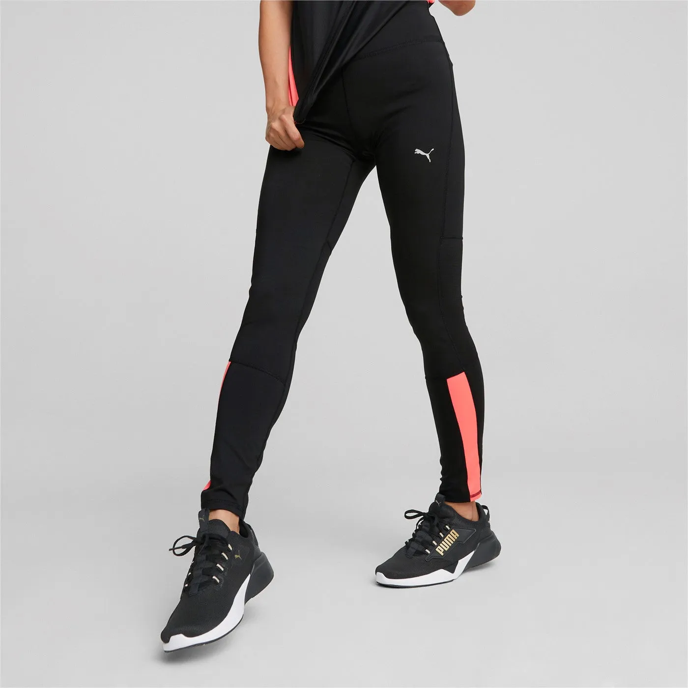 Puma Running Pants Run Favorite Reg Rise Full Tight W Black-Sunset Glow