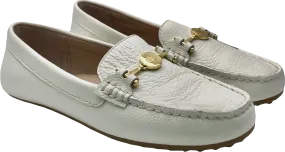 Ralph Lauren Cream Beckford Leather Driver Flat Shoes UK 4.5 EU 37.5 👠