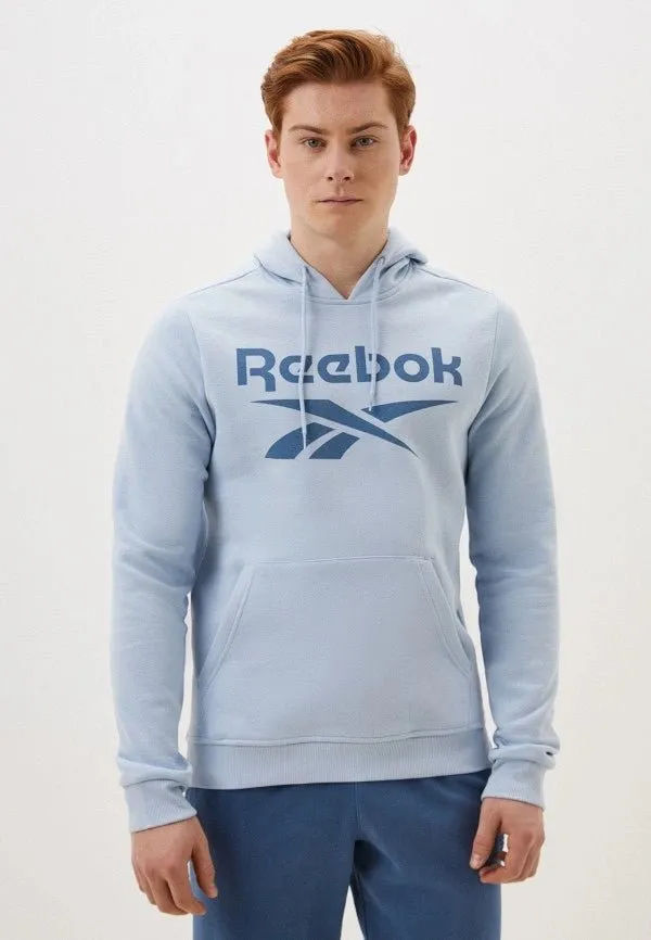 REEBOK MEN'S BIG LOGO BLUE HOODIE