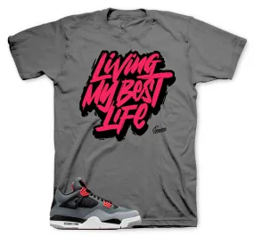 Retro 4 Infrared Shirt - Living Life - Charcoal