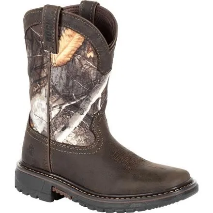 'Rocky' Youth Ride FLX WP Square Toe - Brown / Realtree Camo