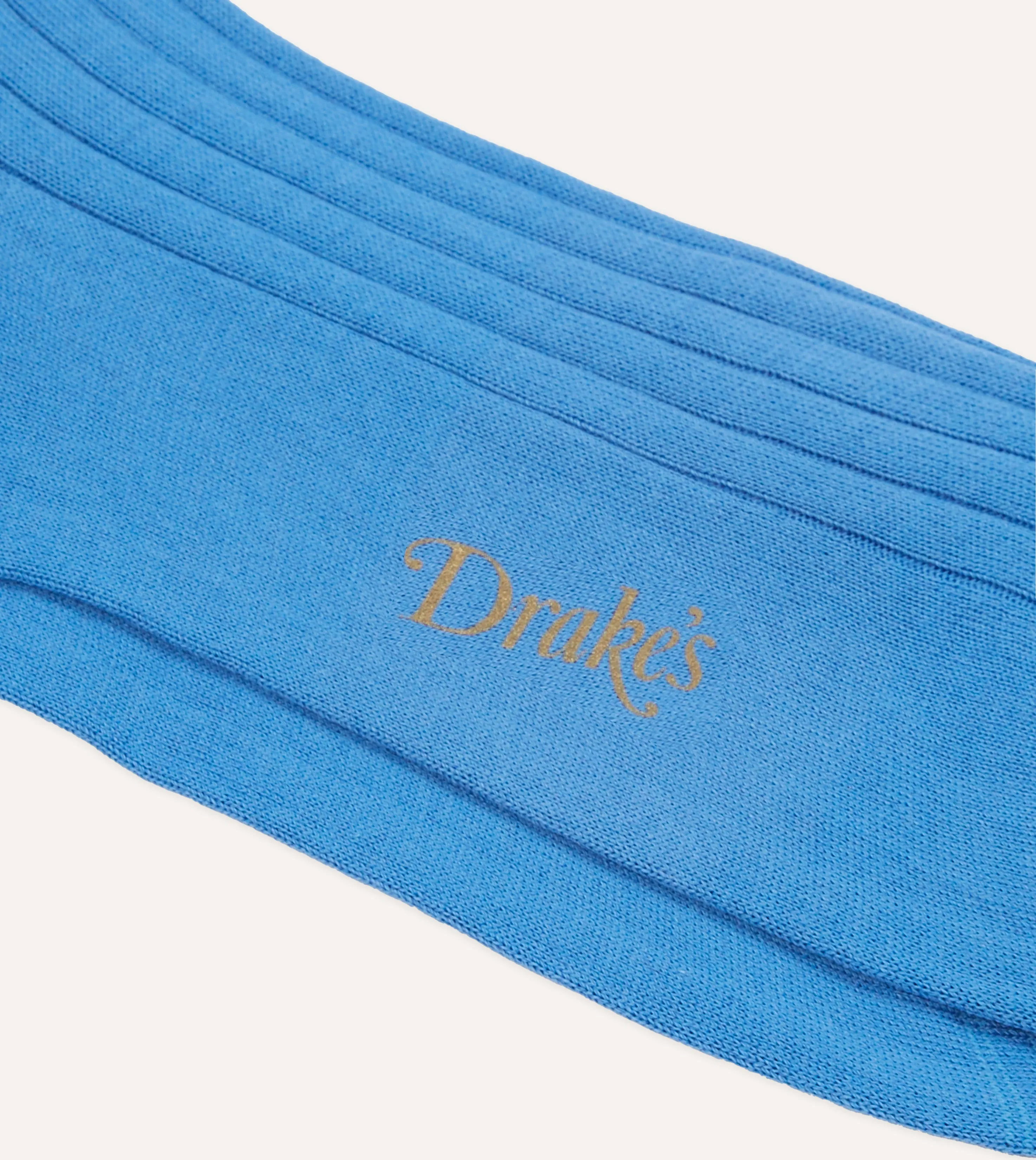 Sky Blue Cotton Mid-Calf Socks