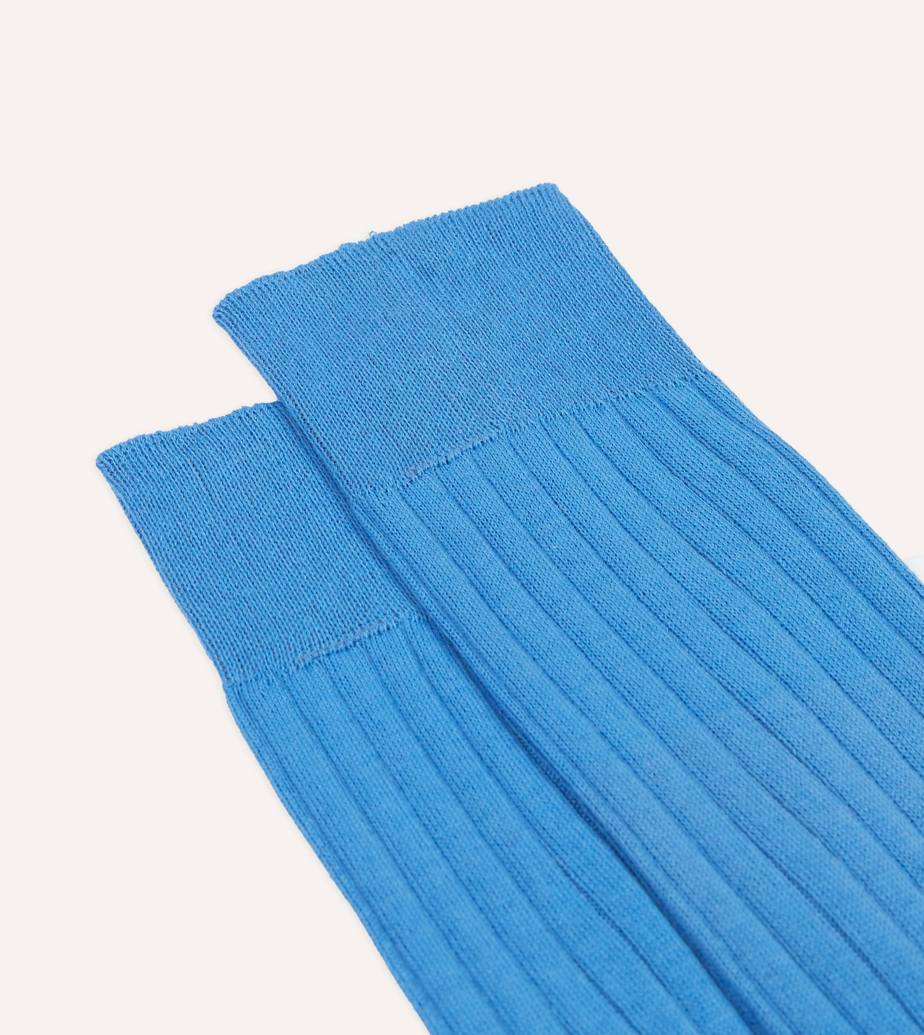 Sky Blue Cotton Mid-Calf Socks