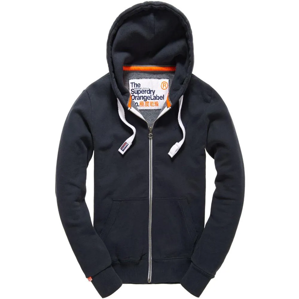 Superdry Mens Orange Label Zip up Hoodie- Ecliplse navy