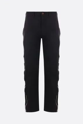 technical twill straight-leg pants with zip-up