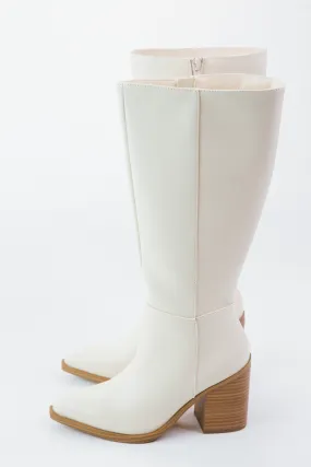 Vapor Tall Dress Boot, Off White PU