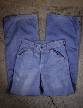 Vintage Studded Bell Bottom Denim Jeans 70s Light Wash 24x30