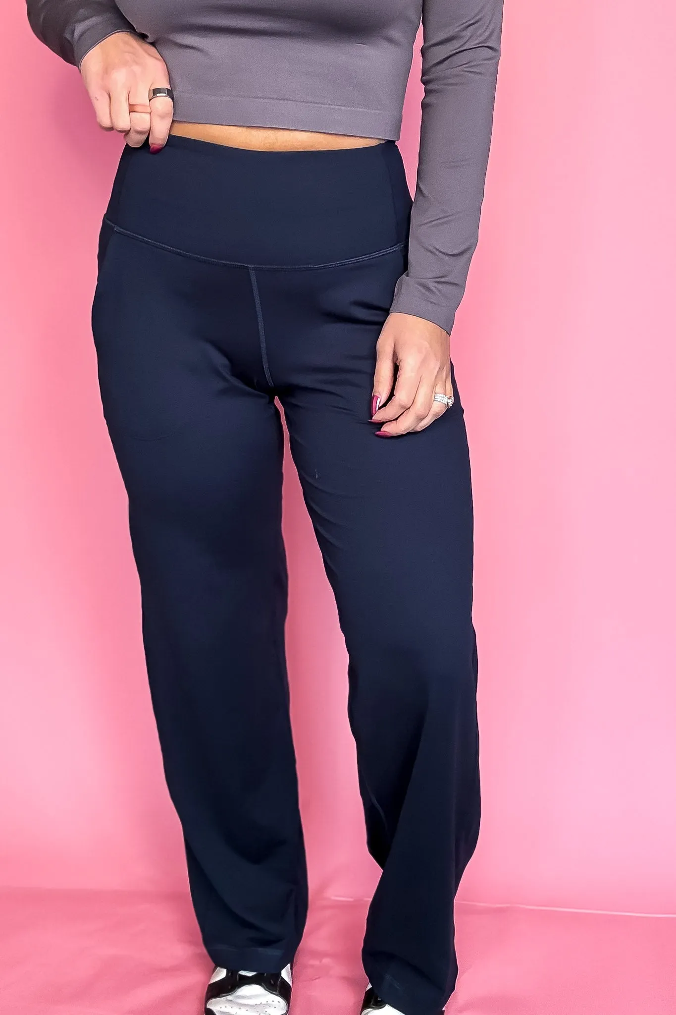 Wide Leg Navy Aligned Activewear Yoga Pants