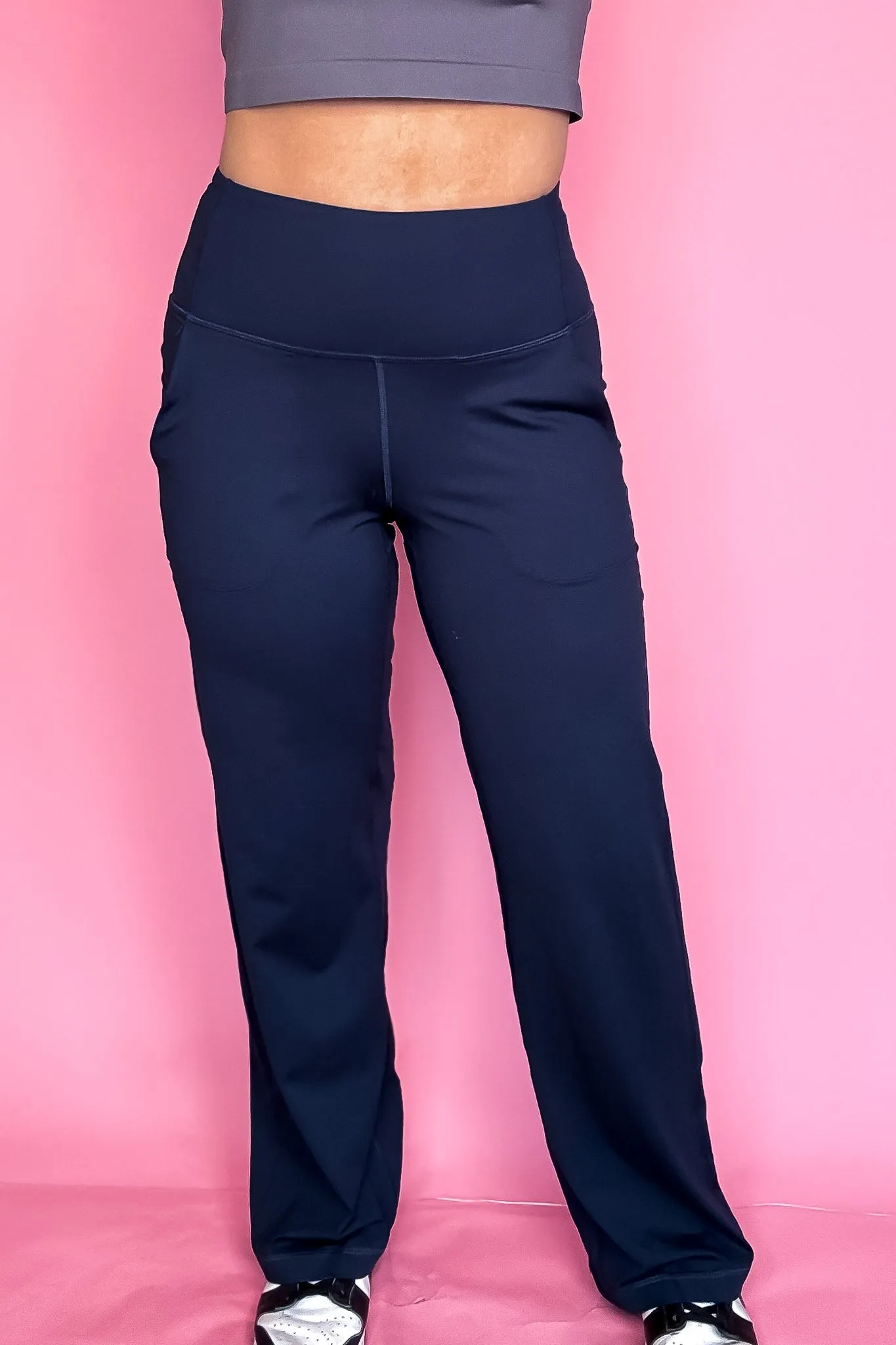 Wide Leg Navy Aligned Activewear Yoga Pants